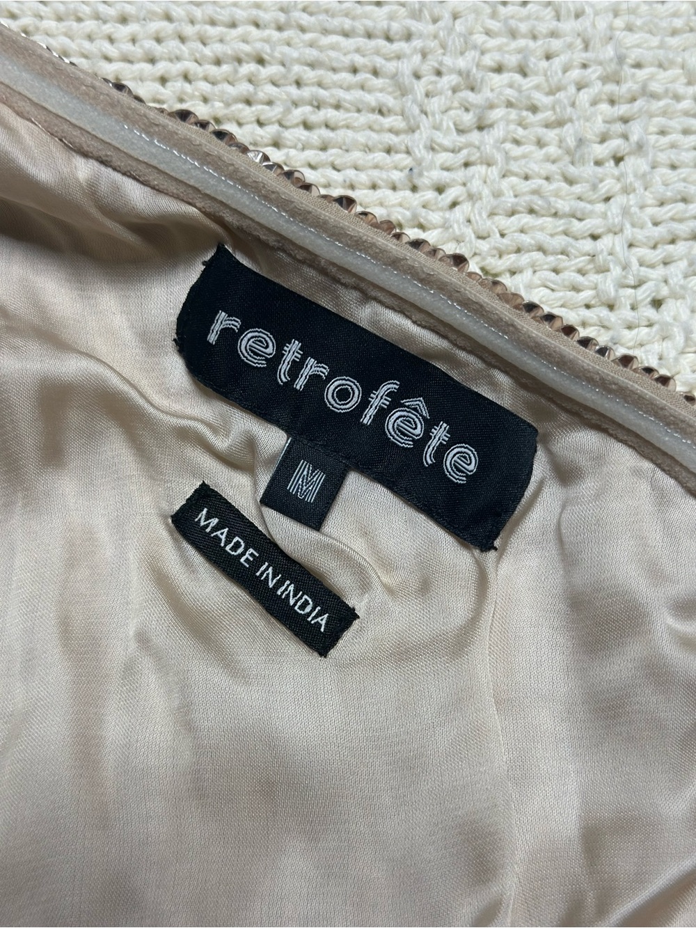 Retrofete Taupe Sequin Dress Sz M - Picture 2 of 13